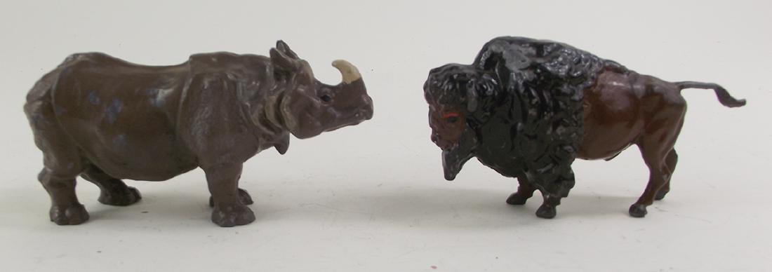Britains Sets #908 & #934 Zoo Rhinoceros and Bison (1 of 1)