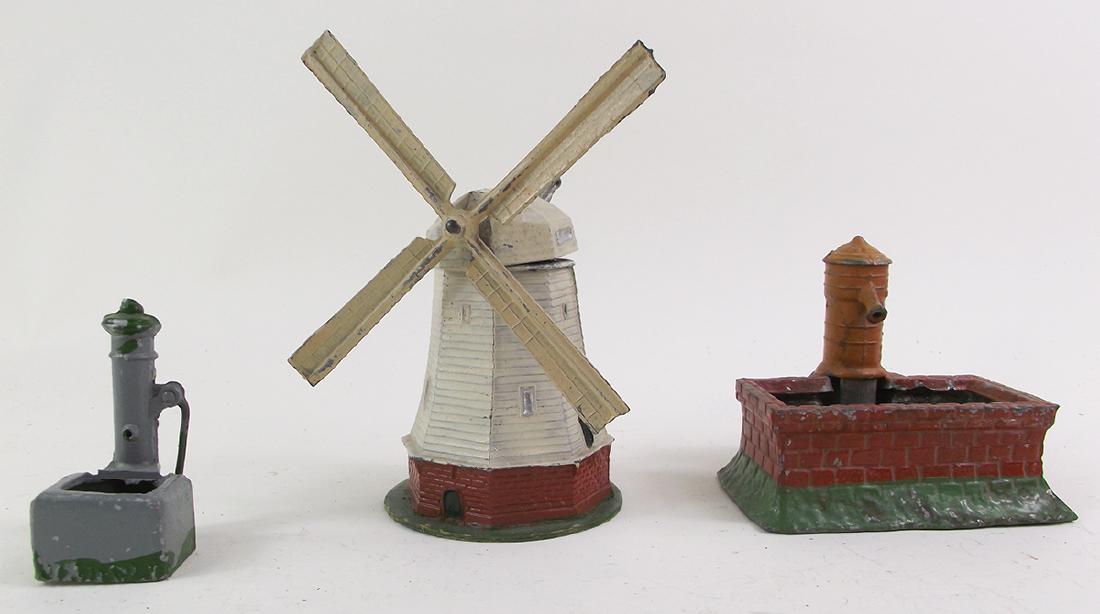 Johillco Taylor & Barrett Water Well & Windmill: Windmill made by Johillco. 3 pieces to include a nice French made water well. Very good to excellent condition.