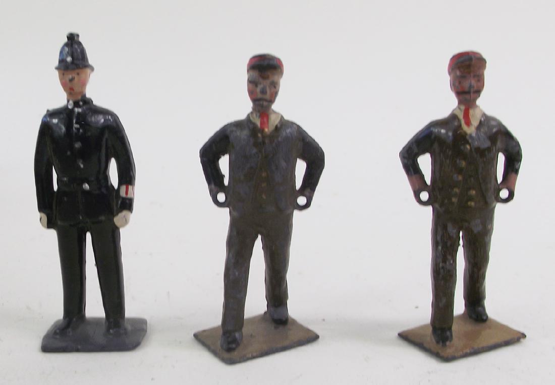 Britains Set #802 Porter and Policemen: 3 pieces, good to very good condition, Pre and Post War