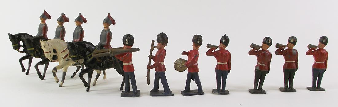 Crescent Guards Band and Cavalry: 11 pieces , good to very good condition.