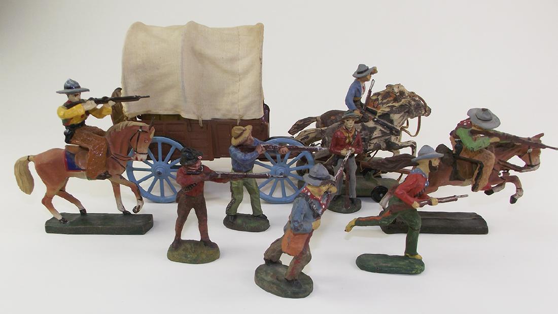 Elastolin Prairie Schooner, Cowboys and Indians (1 of 1)