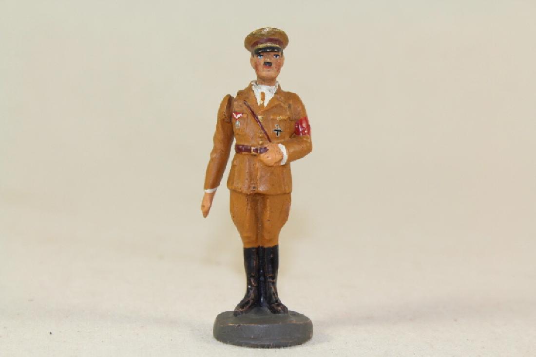 Elastolin Adolph Hitler Brown Uniform: At Attention With Moveable Arm Porcelain Head Excellent Condition 1 Piece