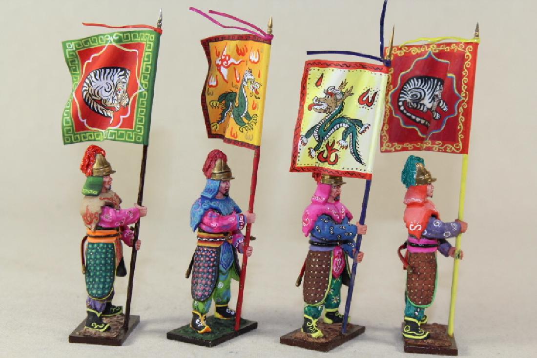 Aero Art St Petersburg Chinese Emperor Guard: With Flag. 094.3 Near Mint Condition No Box 4 Pieces
