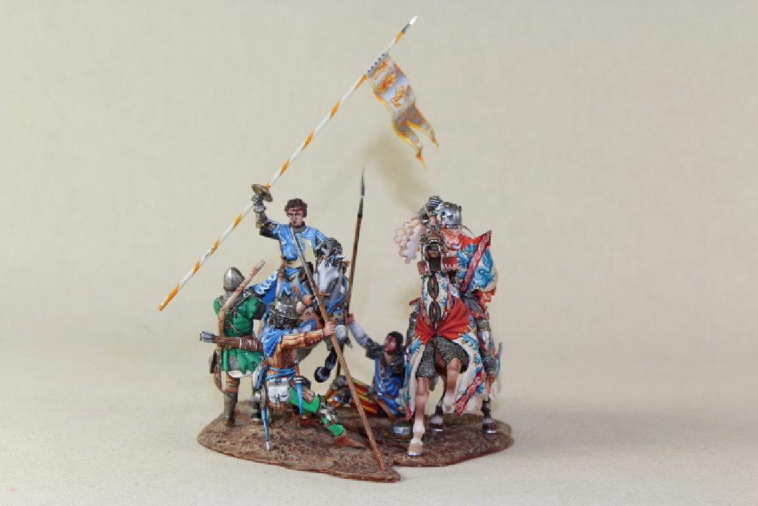 Grenada Miniatures Joan Of Arc Vignette: Interlocking Bases Make Up Battle Scene #3128 Near Mint Condition No Box 3 Pieces