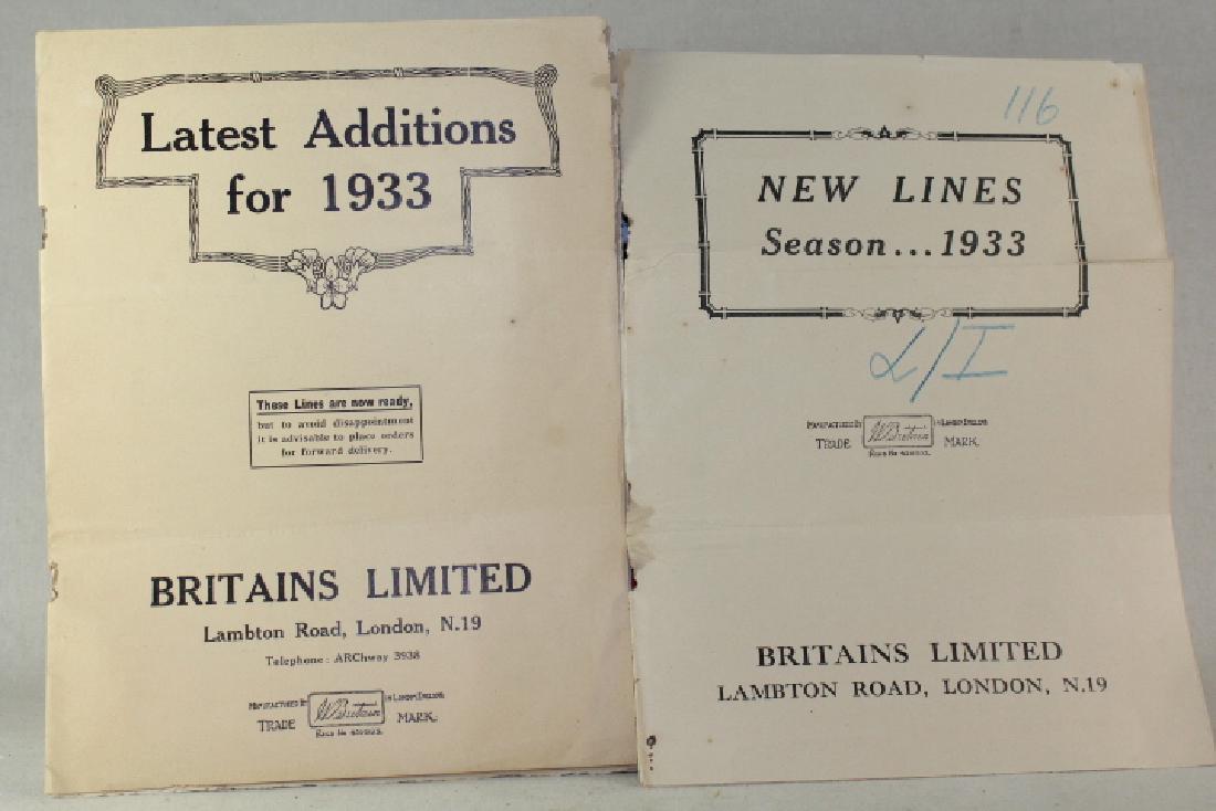 W. Britains1933 New Lines Latest Additions Catalog: Very Good Condition 2 Pieces