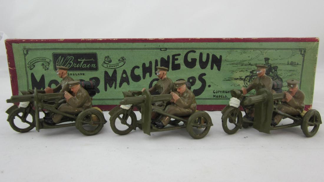 Britains Set #199 Motorcycle Machine Gunners. (1 of 1)
