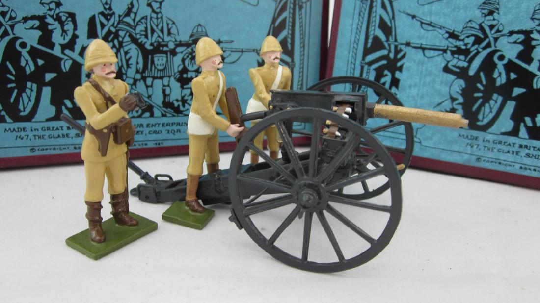 Steadfast Sets #61A&B Pom Pom Gun & Crew.: Pom Pom Gun & 4 crew. 5 pieces. Condition excellent in 2 excellent boxes.