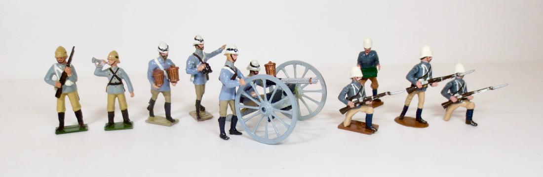 Various Makers Camel Corps with RARE Gatling Gun: 8 pieces. Including; RARE Nate Fogt one of a kind Gatling Gun and Crew, plus four early Trophy Camel Corps figures. Excellent condition. Unboxed.