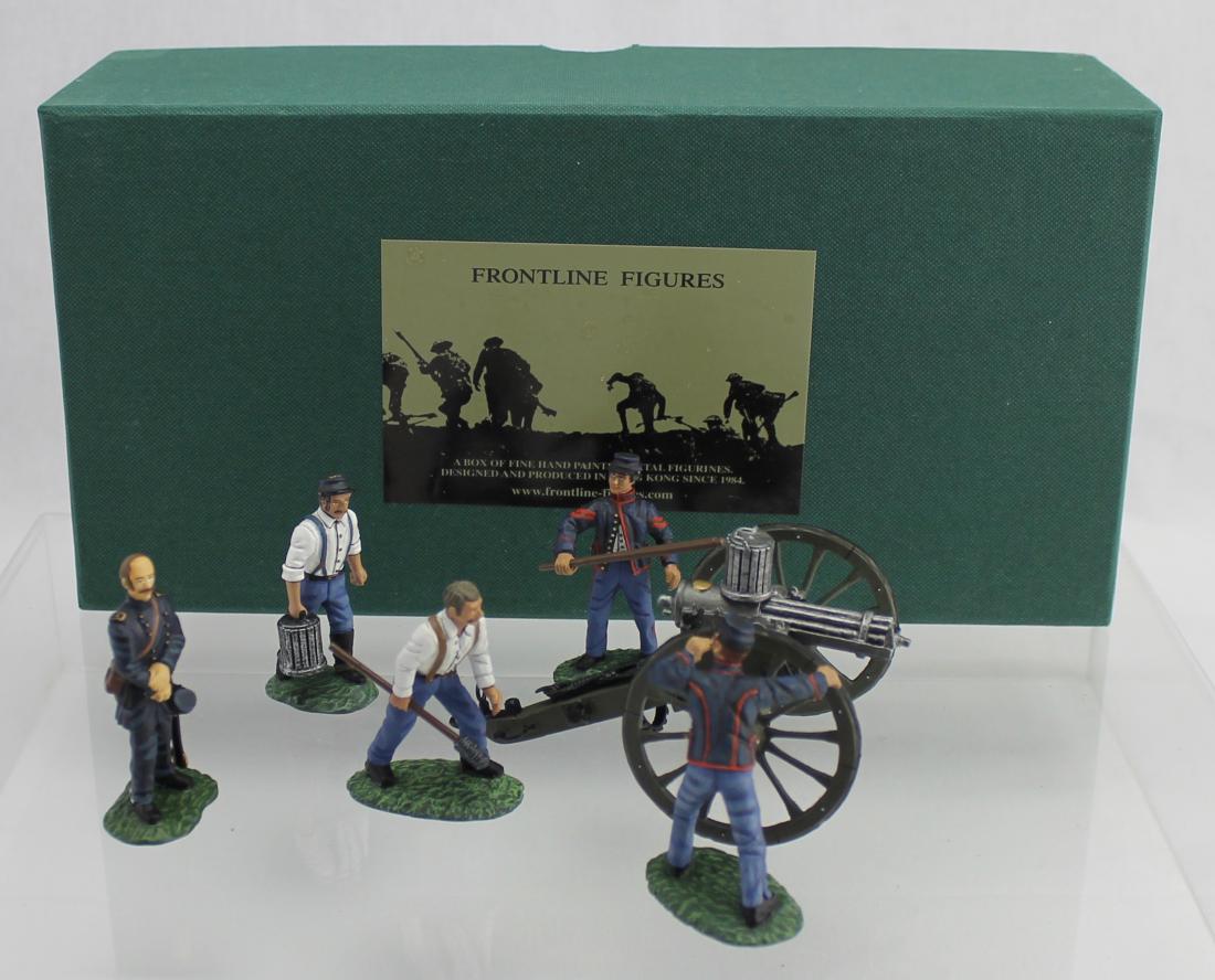Frontline #AUA10 ACW Union Gatling Gun: American Civil War. Union Gatling Gun with Crew and accessories. Limited Edition #10 of 54. 8 Pieces. Near Mint. Box Excellent.