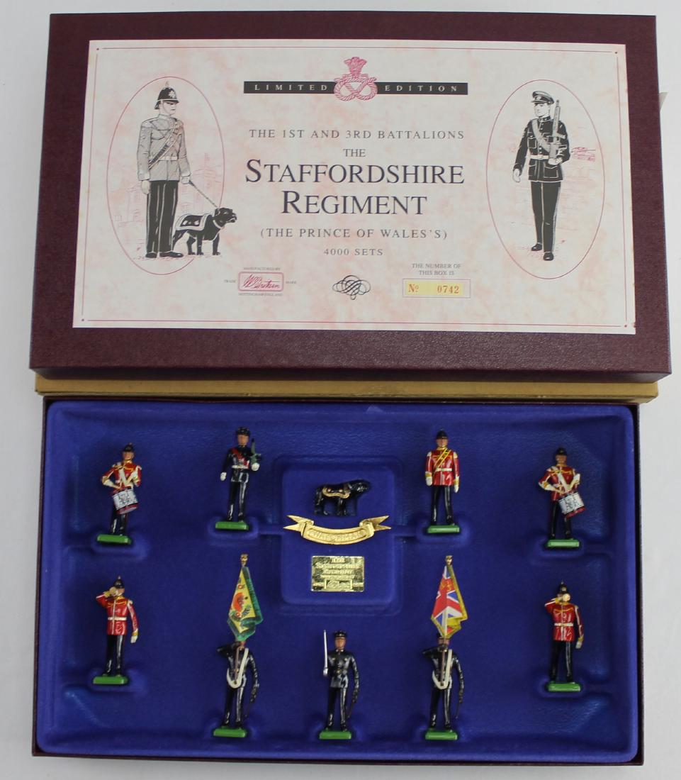 Britains #5194 Staffordshire Regiment Colors: Limited Edition #742 of 4000. Cloth Flags. 10 Pieces. Near Mint. Box with Slip Case Excellent.