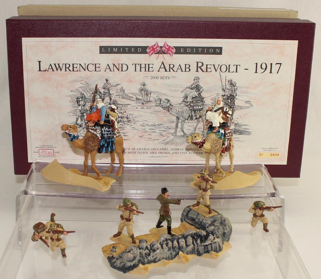 Britains #5298 Lawrence of Arabia: Lawrence and the Arab Revolt, 1917. Limited Edition #886 of 2000. 11 Pieces. Near Mint. Box with Slip Case Excellent.