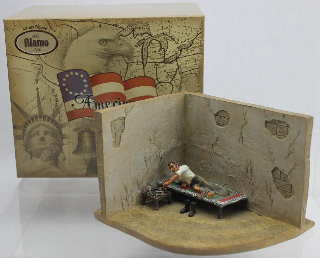 Britains #17468 James Bowie: Battle of the Alamo. Diorama of James Bowie in Bed. 1 Piece. Near Mint. Box Excellent.