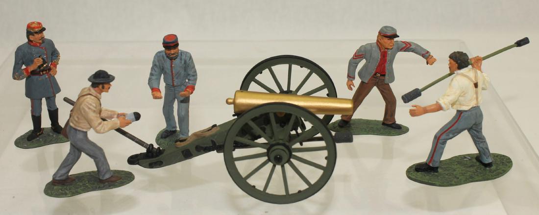 Britains #17239 Confederate Artillery Set: American Civil War. Gun and Crew. 6 Pieces. Near Mint. Box Excellent.