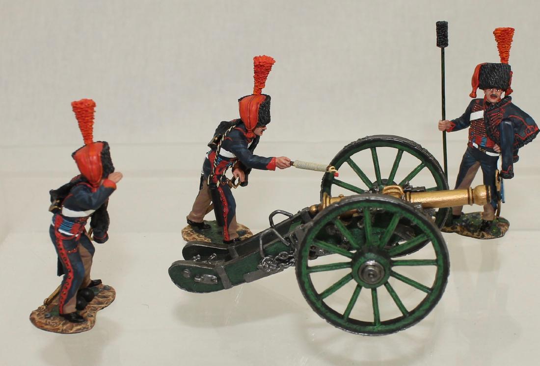 King & Country #NA064 Napoleonic Artillery: Gun and 3 Member Crew. 4 Pieces. Near Mint. Box Excellent.