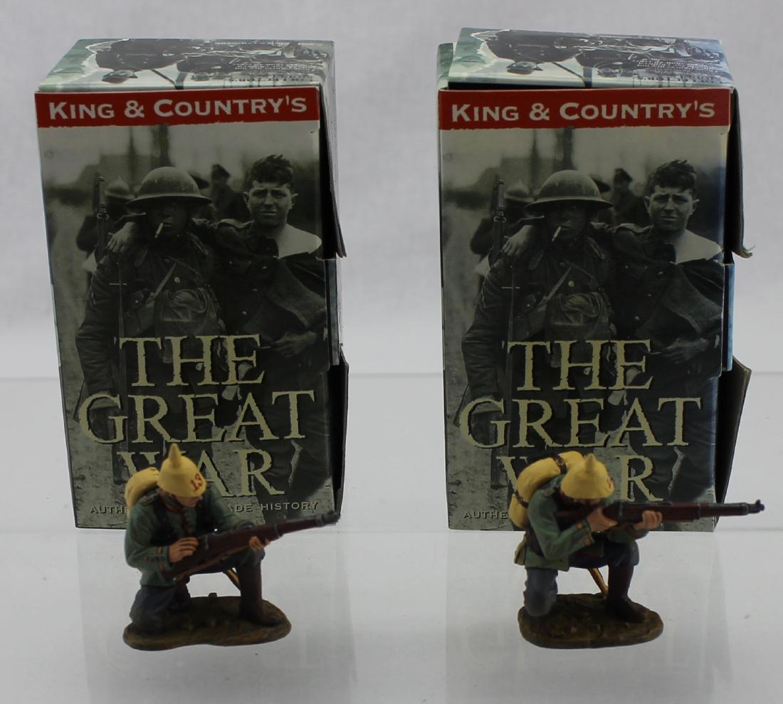 King & Country Lot German WWI Riflemen: World War 1. Lot Includes Sets #FW015 and #FW023. 2 Pieces. Excellent. Boxes Very Good.