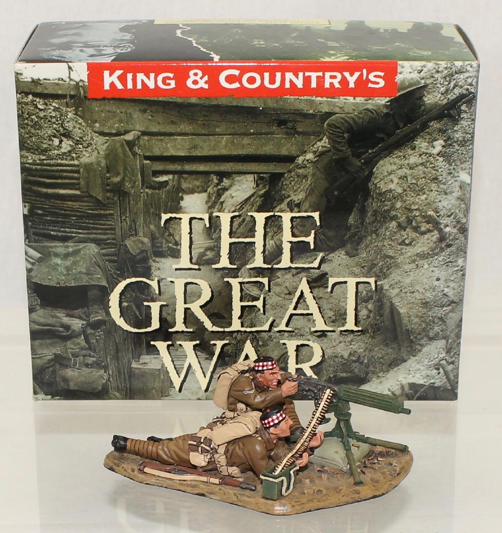 King & Country #FW033 Scottish Vickers Gun: World War I. 1 Piece. Excellent. Box Very Good.