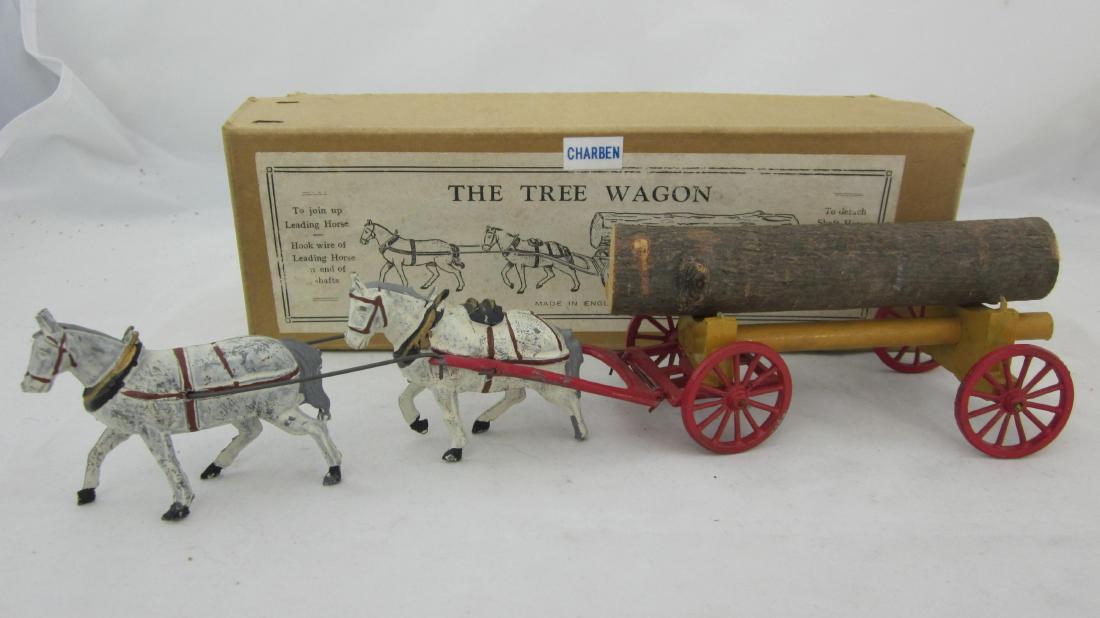 Charbens Timber Wagon With 2 Horse Team. (1 of 1)