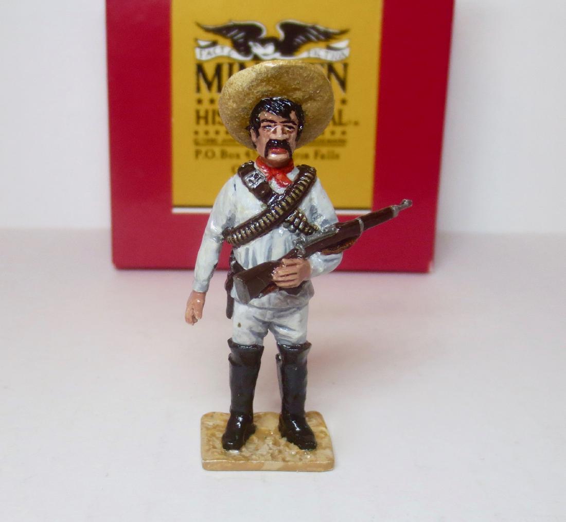Minimen #243 Mexican Bandit with Rifle: MiniMen, Mexican Bandit with Cradled Rifle. From "The Treasure of the Sierra Madre" Series. 1 piece Excellent condition. Box excellent.