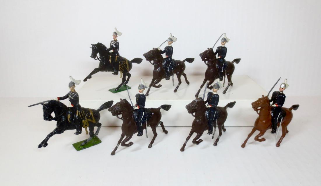 Britains From #1631 Canadian Governor Generals: Horse Guards. Post war. 7 pieces. Very good to fair condition. Unboxed.