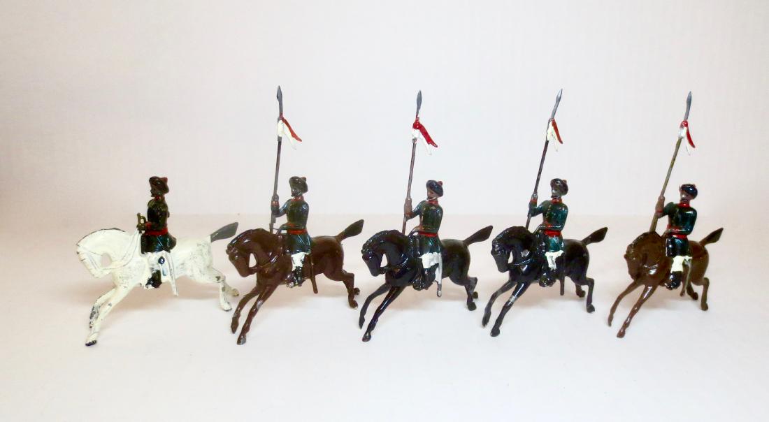 Britains #66 1st Bombay Lancers: Post war. 5 pieces, including bugler on white horse. Very good condition. Unboxed.