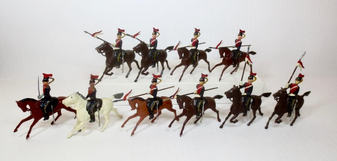 Britains From #128 12th Lancers: Post war. 10 pieces. Excellent to very good condition. Unboxed.
