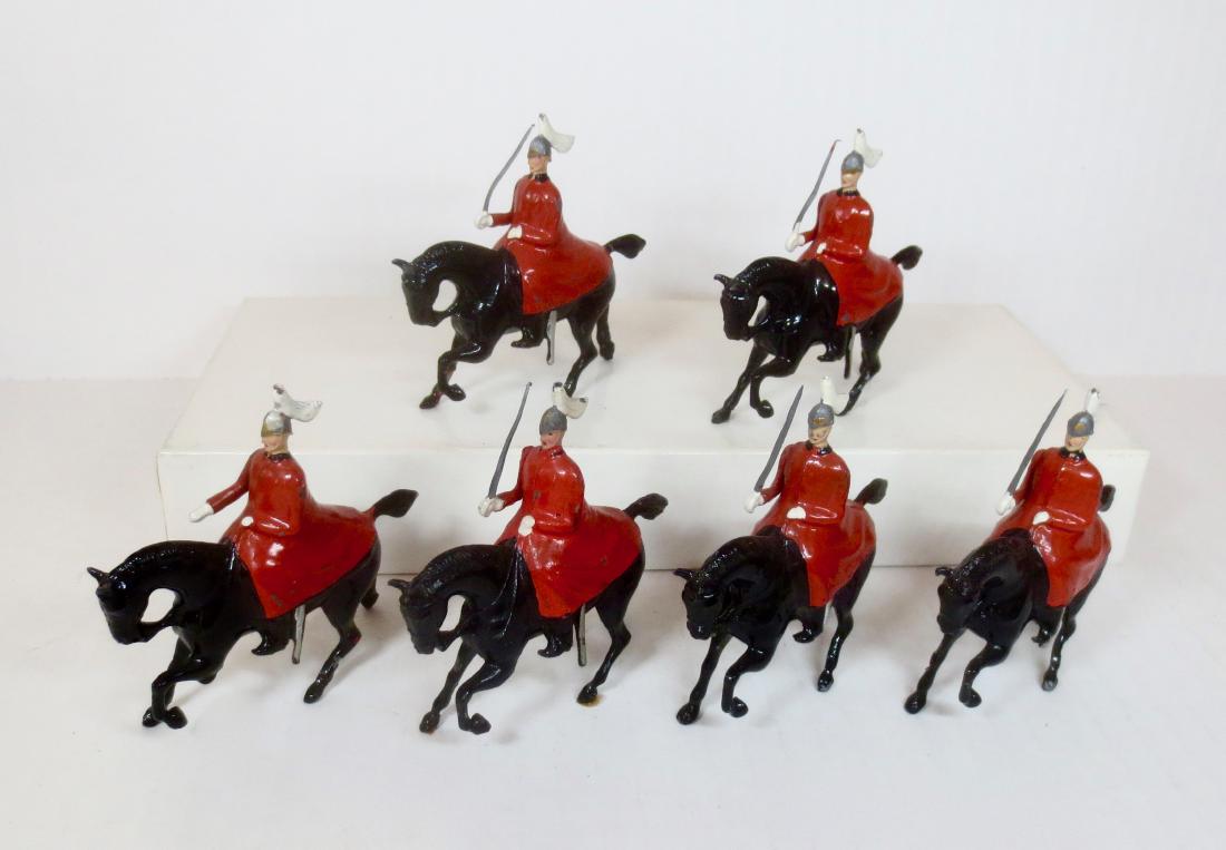 Britains From #400 Lifeguards in Winter Cloaks: Post war. 6 pieces. Excellent to very good condition. Unboxed.