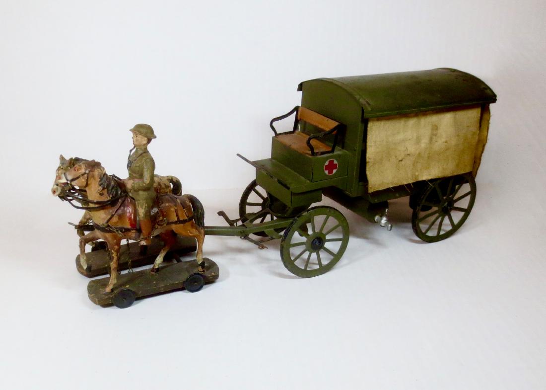 Composition Horse Drawn Tin Ambulance (1 of 1)