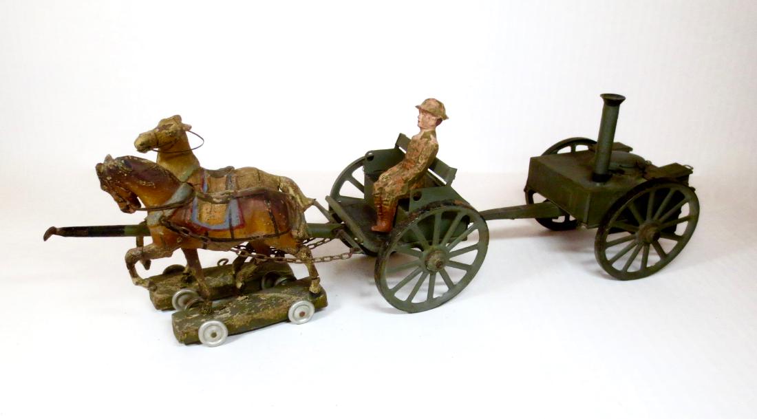 RARE Composition Horse Drawn Tin Cookstove (1 of 1)