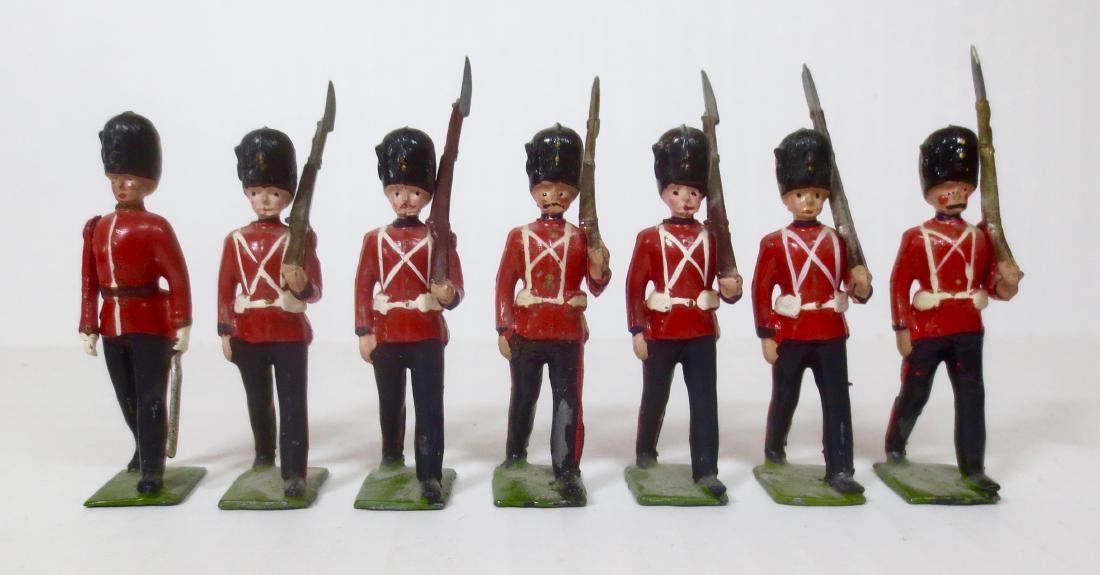 Britains From #74 Royal Welch Fusiliers: Pre and Post war. 7 pieces. Excellent condition. Unboxed.