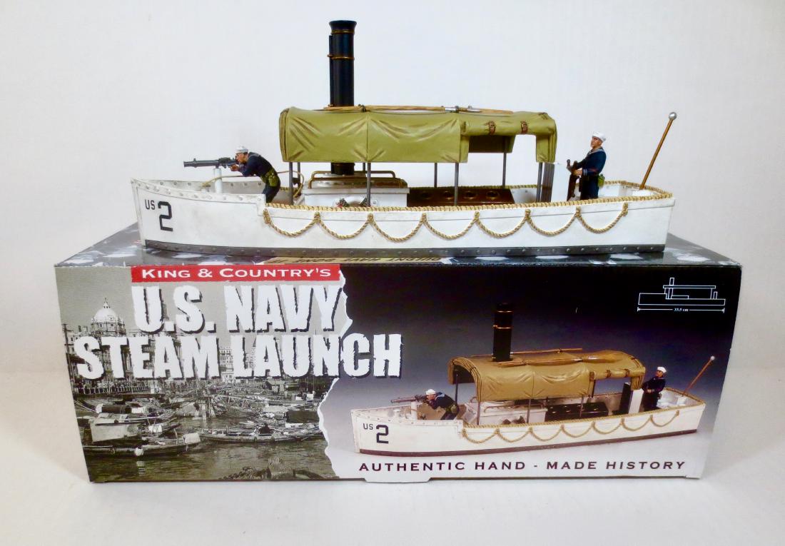 King & Country #USN012 U.S. Navy Steam Launch: Built from the turn-of-the-century up until the late 1920’s. Utilized to ferry crew and supplies between ship to shore and for patrol purposes these feisty little craft were a familiar sight from Sh