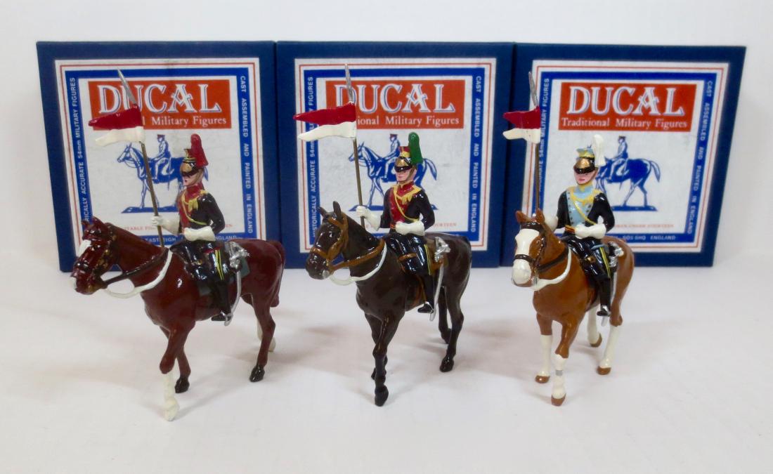 Ducal M43 Lancer Troopers: 3 pieces. 21st Lancers Trooper, 5th Lancers Trooper, and 12th Lancers Trooper. All near mint. Boxes excellent.