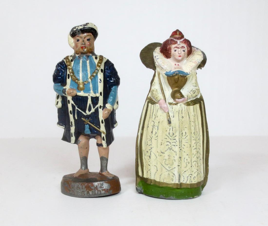 Britains King Henry VIII and Queen Elizabeth I: Madam Tussaud's Souvenir Figures. Pre war, circa 1935. Excellent to very good condition (King Henry having some paint wear). Unboxed.