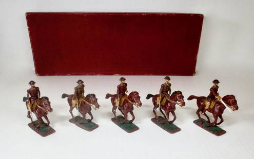 Warren EXCEEDINGLY RARE Cavalry Charging: Exceedingly RARE Cavalry in Steel Helmets Charging. Riders removable from Horses. The Warren Lines are considered some of the finest toy soldiers manufactured in their day. Each figure had movable plu