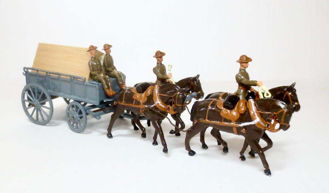 Lancer Boer War Supply Wagon Boxed Set: Boer War Supply Wagon, Army Service Corps. with original box (not shown in photo). 8 pieces. Excellent condition. Box excellent.