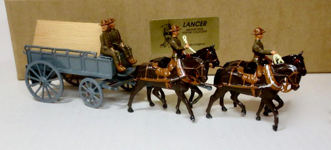 Lancer Boer War Supply Wagon Boxed Set: Boer War Supply Wagon, Army Service Corps. with original box. 8 pieces. Excellent condition. Box excellent.