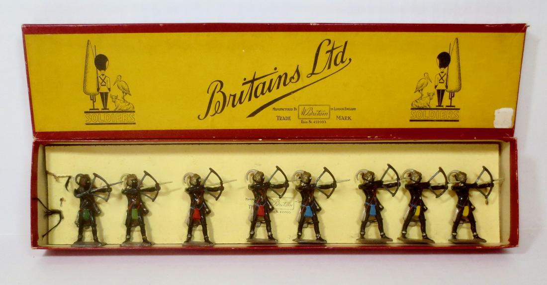 Britains #202 Togoland Warriors: West Africa Togoland Warriors. Post war. 8 pieces. Excellent condition, tied in box. Box excellent.