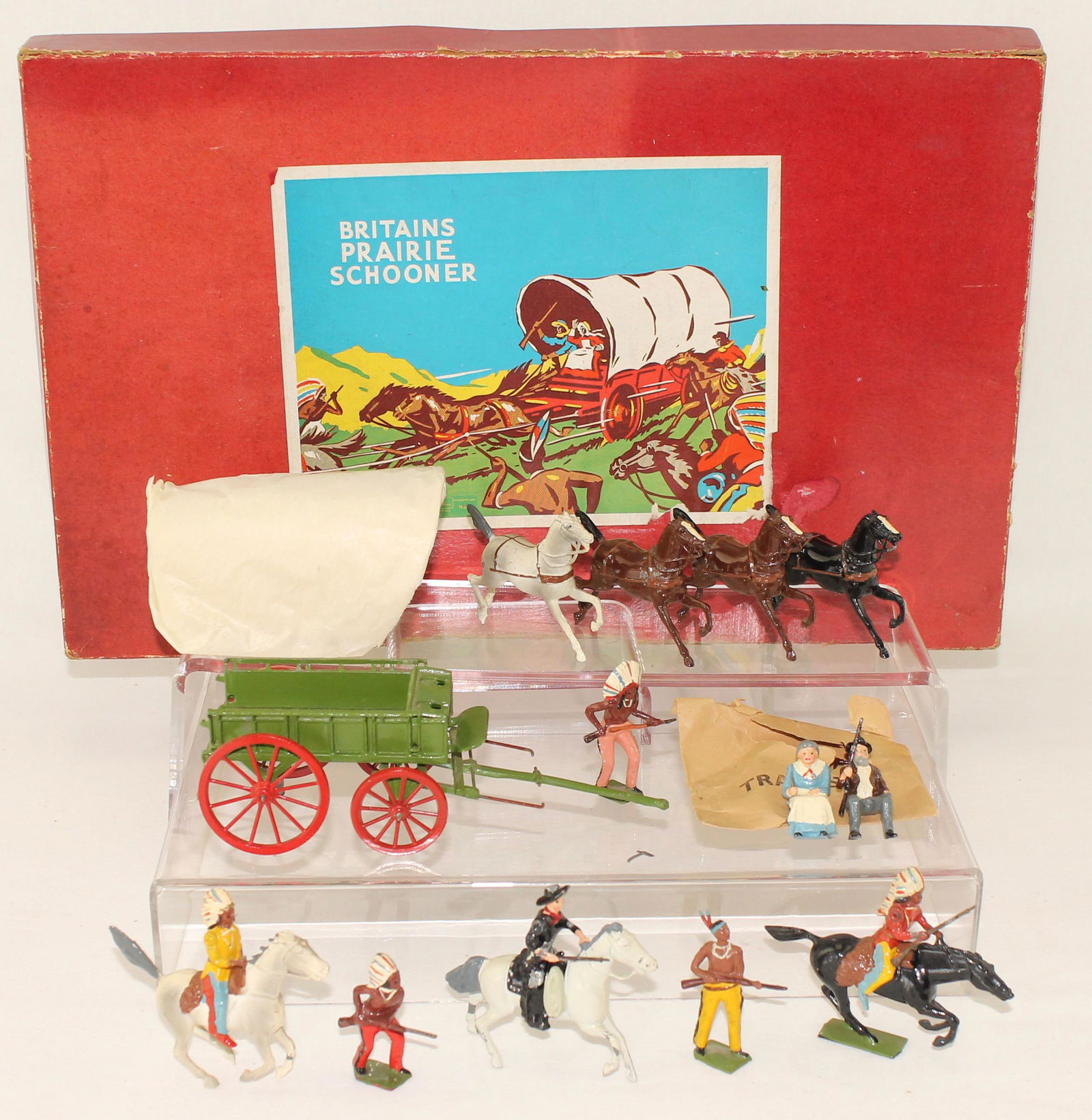 Britains Set #2042 Covered Wagon Cowboys Indians (1 of 3)