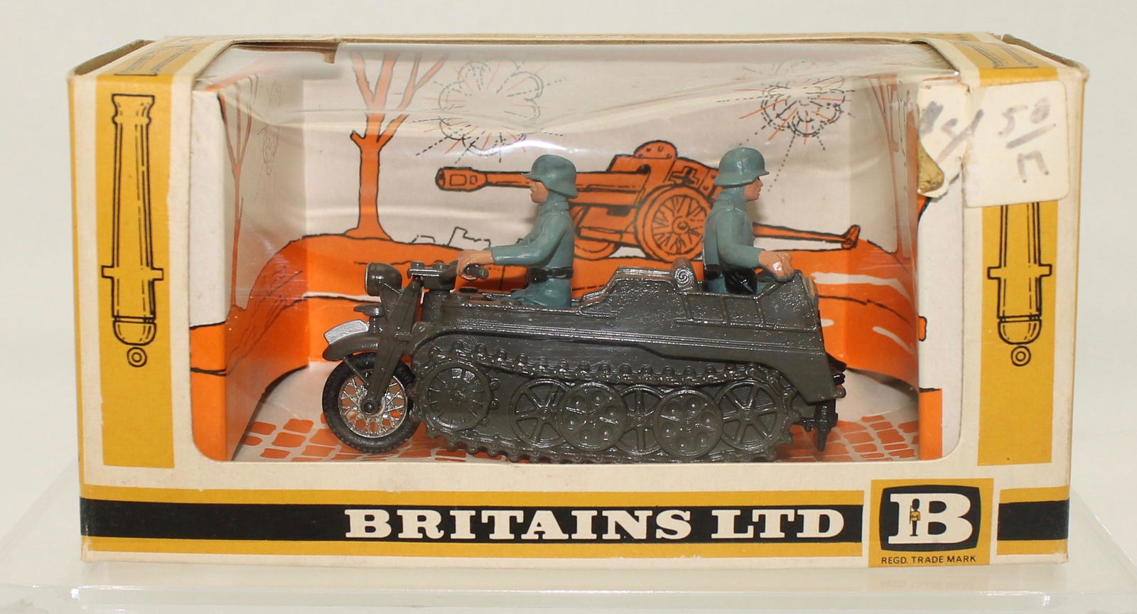 ミニカー BRITAINS MOTORCYCLE 9681GERMAN COMBINAT Britains 9681 German Motorcycle Combination Military WW2