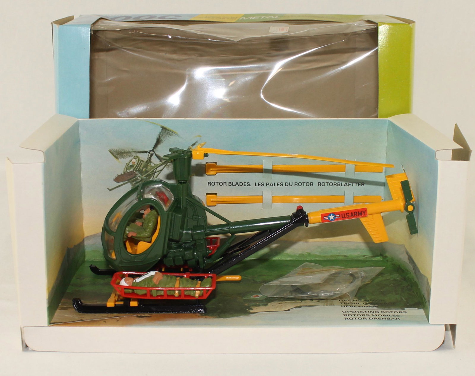Britains Deetail Hughs 300C Helicopter: Britains Deetail Series. Hughes 300C Helicopter. Set #9610. 1 Piece. Condition Mint. Box Good to Very Good.