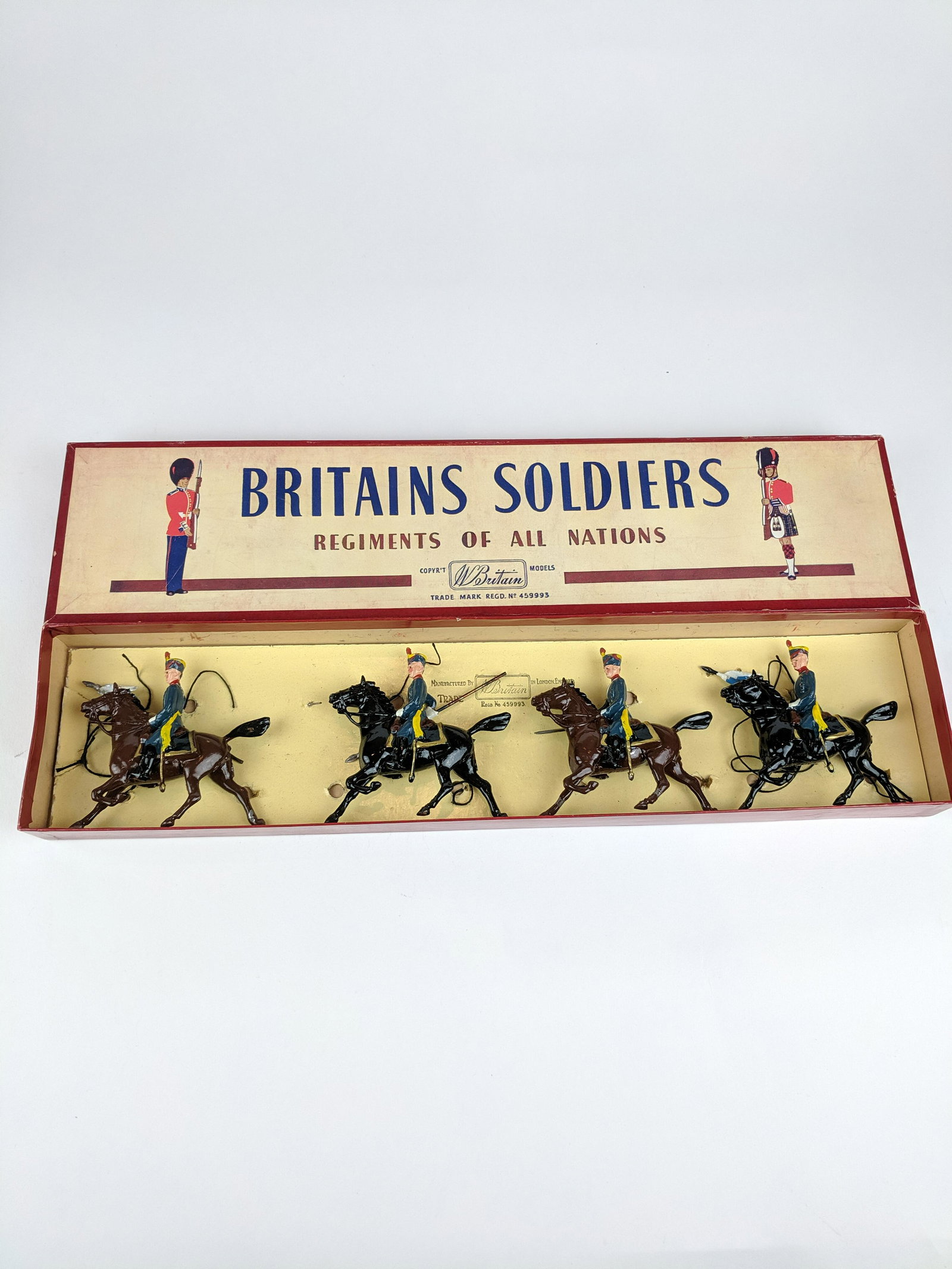 Britains #217 Argentine Grenadiers: 4 Pieces Post War Condition Excellent Box Excellent