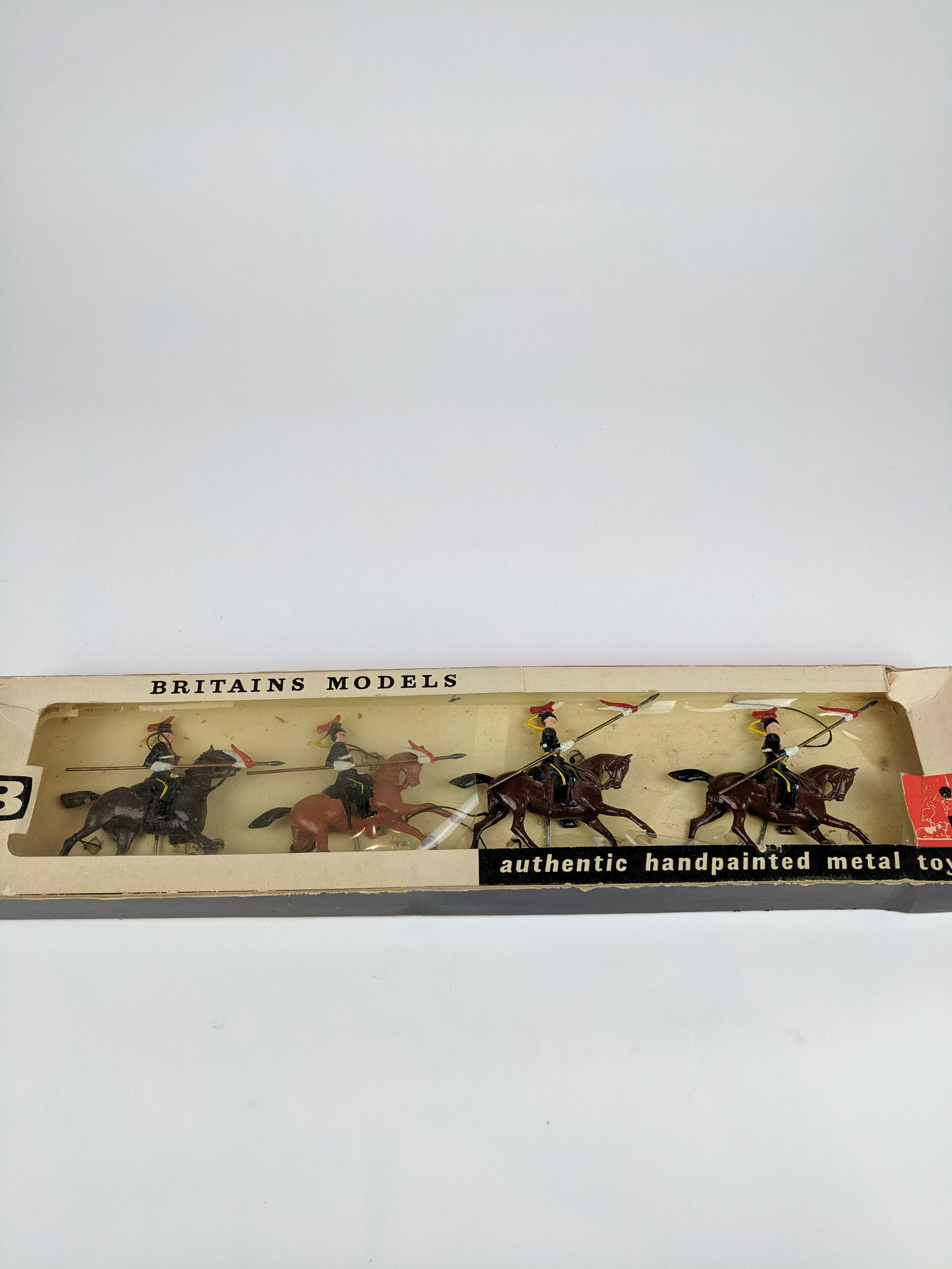 Britains #9217 12th Royal Lancers: 4 Pieces Post War Condition Excellent Box Poor