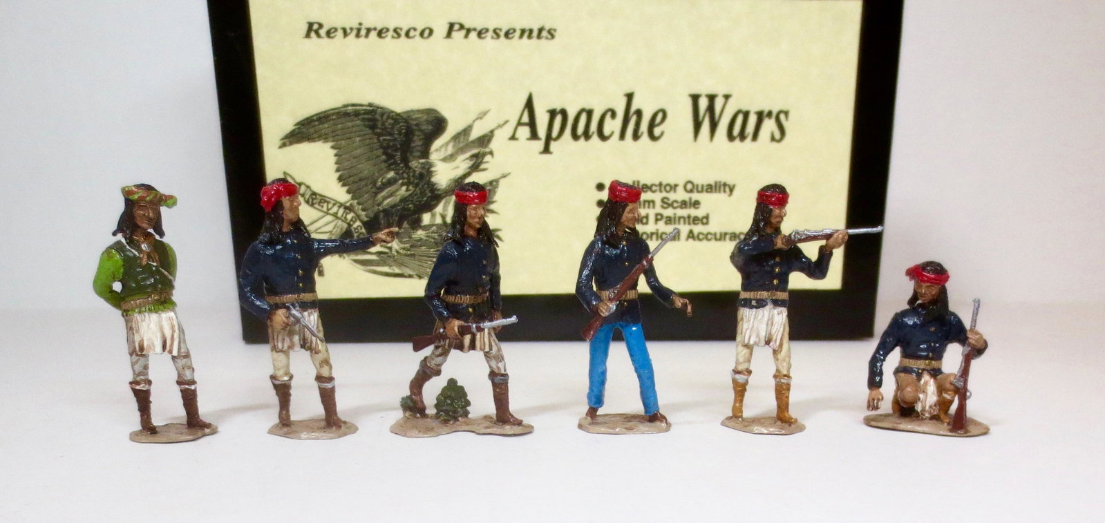 Reviresco #AW-1883-8 Apache Scouts: From the Apache Wars series. 6 pieces. Near mint condition. Box excellent.