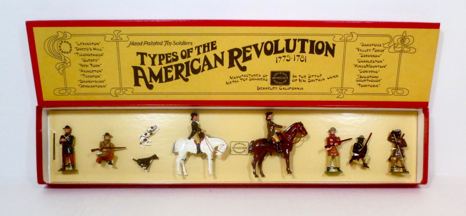 Wm Hocker #197 Marion's Southern Partisans: From the Types of The American Revolution series. 8 pieces. Excellent condition. Box excellent.