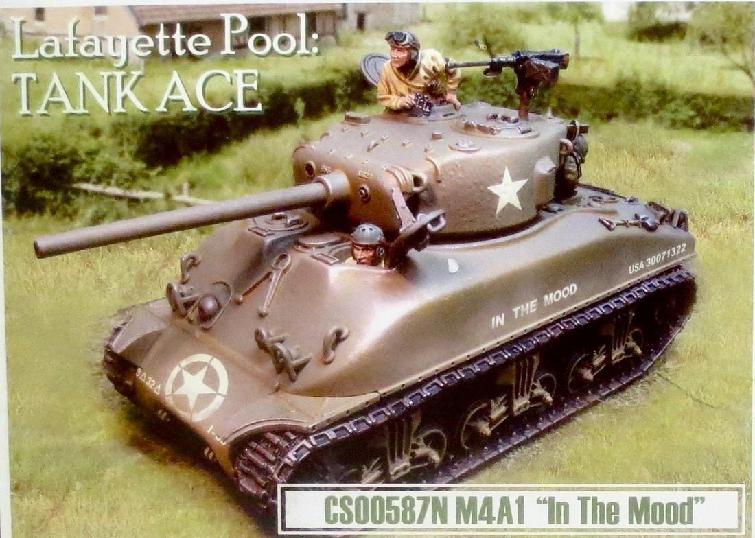Collectors Showcase #CS00587N: Lafayette Pool: Tank Ace with his "In The Mood" Sherman Tank. MINT in Box. Box excellent.