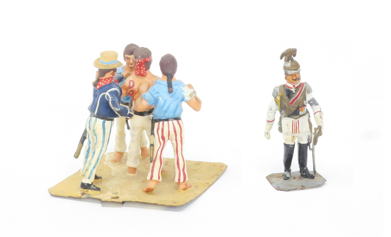 Stadden Naval deserter being branded: Diorama by Ken Kearsley together with Kaiser Willhelm II 1960 Good, 5 pieces