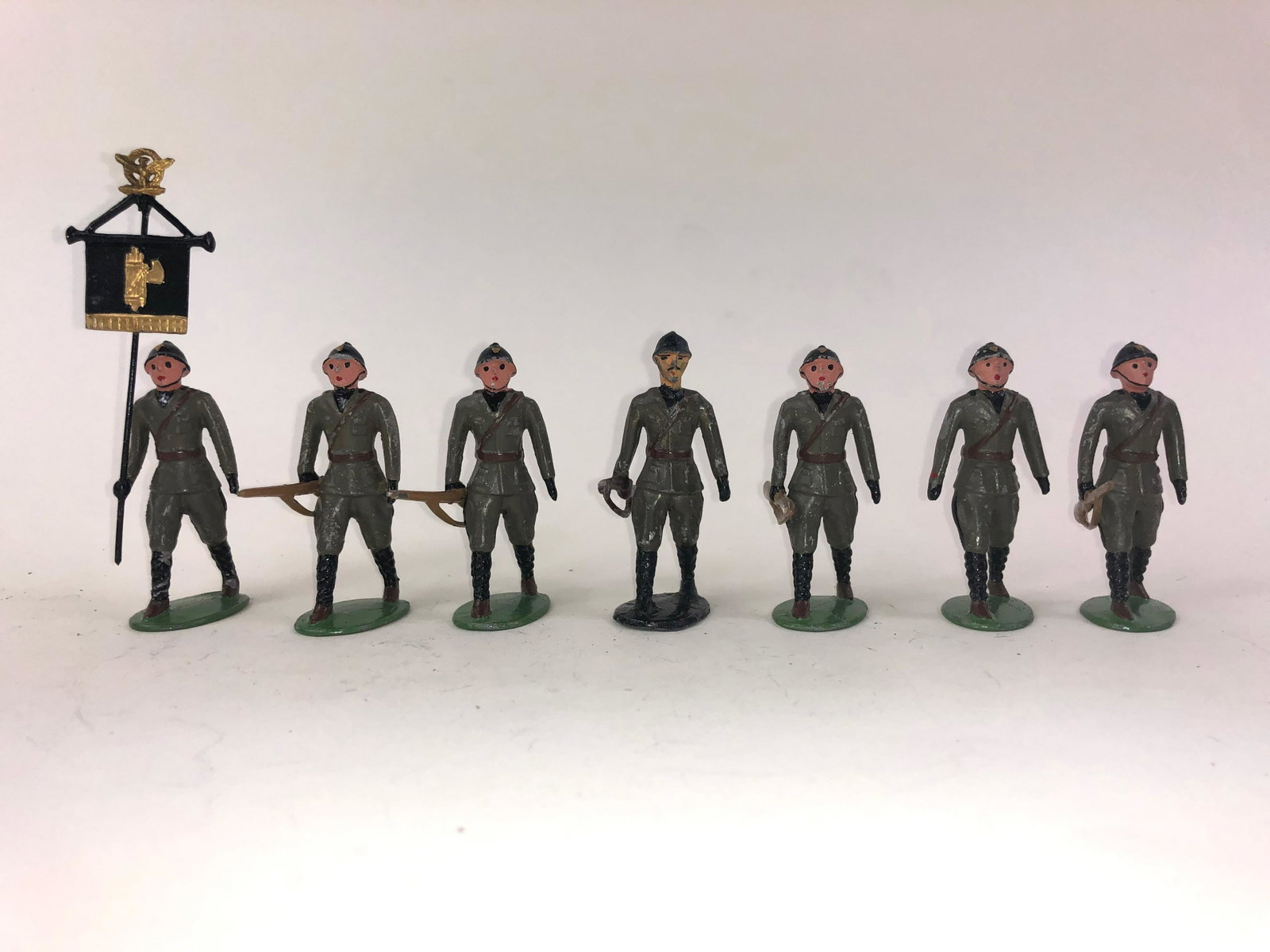 ISA Legion XX Troopers: 7 pieces made by Italian firm ISA. In very good condition. Solid cast soldiers in about 52-54mm or 2-1/4 inches tall each on foot.