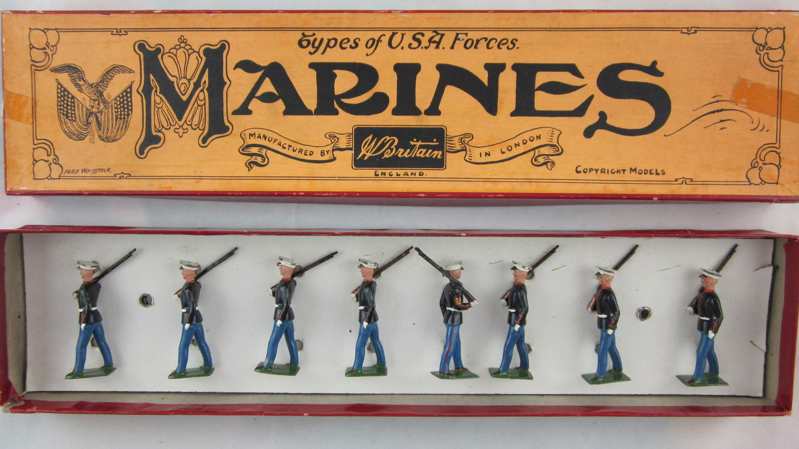 Britains Set #228 Pre-War U.S. Marines. (1 of 1)