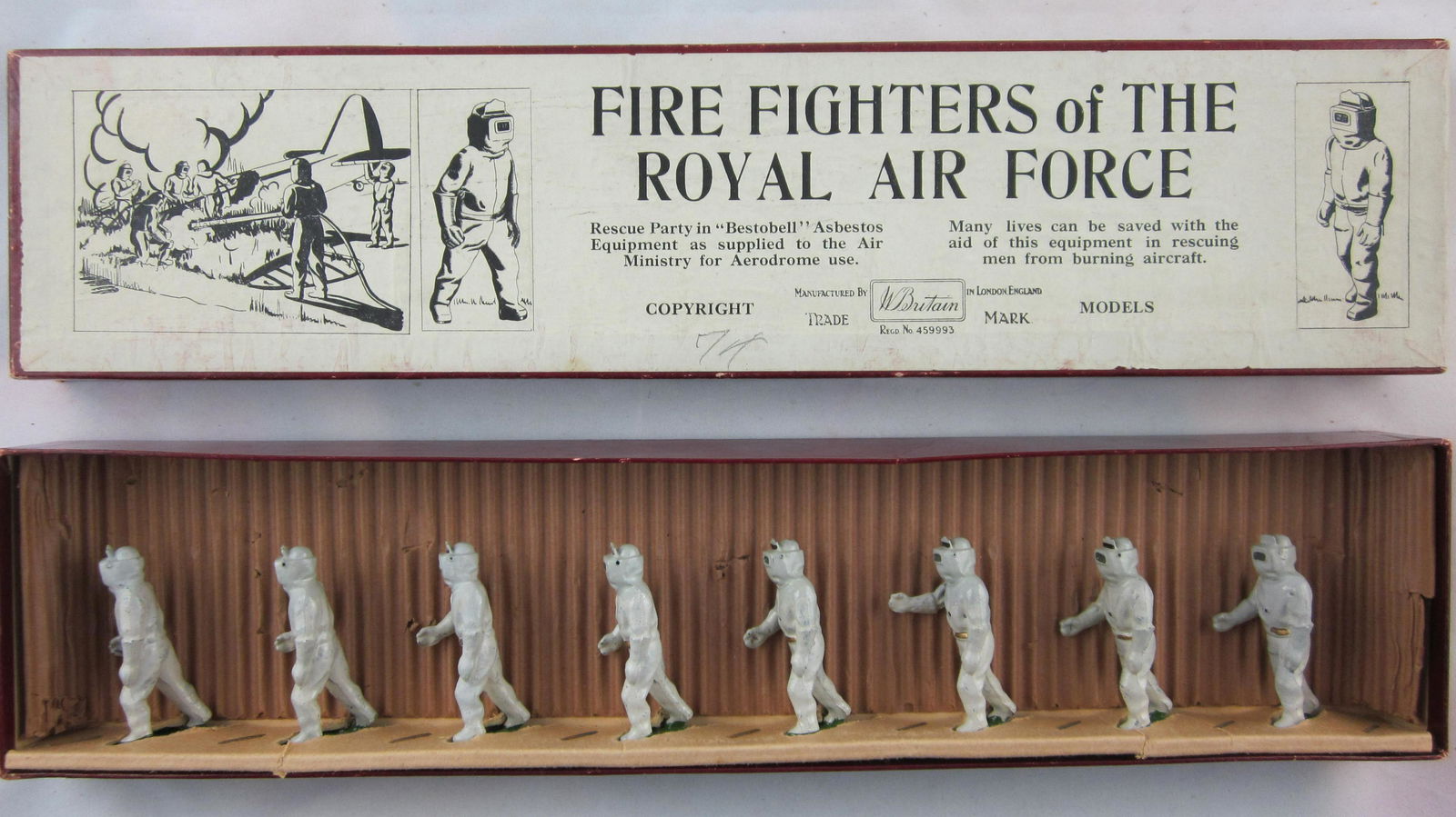 Britains Set #1758 Asbestos-Suit Firefighters. (1 of 1)