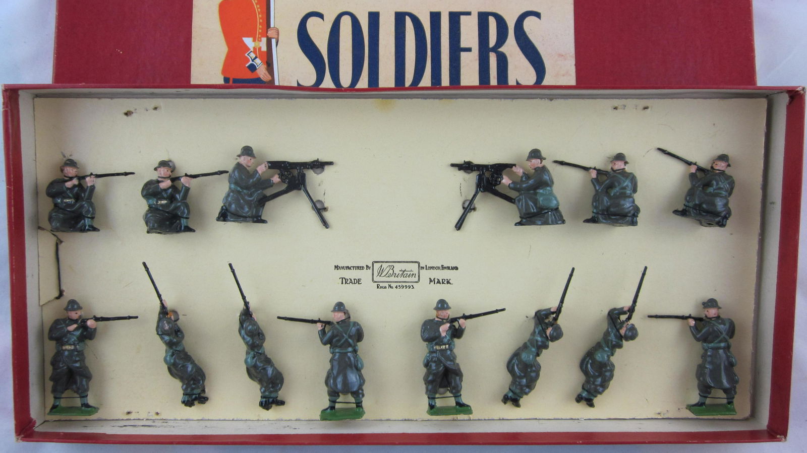 Britains Set #1383 Belgian Infantry In Battle. (1 of 1)