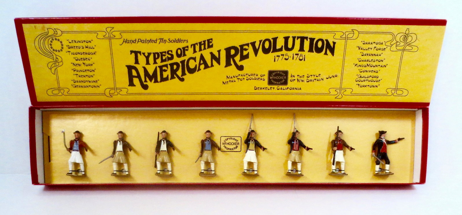 Wm. Hocker #193 Naval Boarding Party: From "The Types of The American Revolution" series. 8 pieces. Mint condition, tied to card in original box. Box excellent.